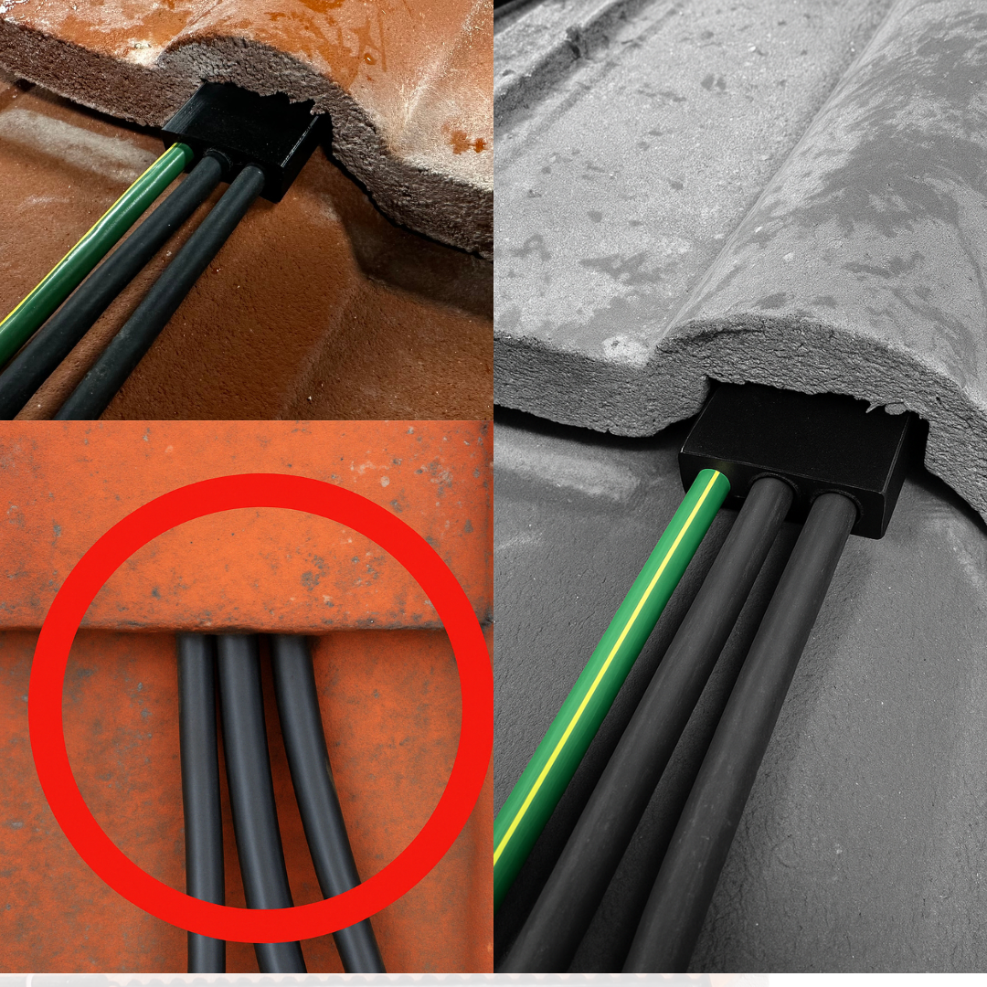 PV-Kabel Dachdurchführung – mechanischer Kabelschutz 150mm Länge - PV-Dachurchführungen.de